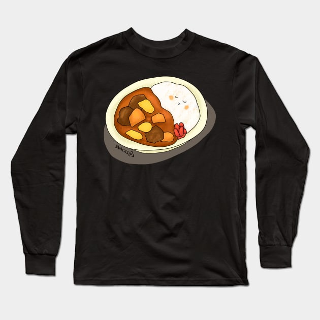 Delicious Japanese Curry with Rice Long Sleeve T-Shirt by Snacks At 3